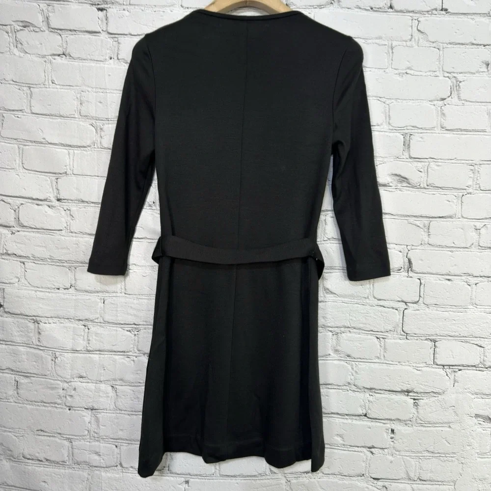 Tory Burch Black Wool Blend Sheath Dress Womens Size 4 Belted Career Office